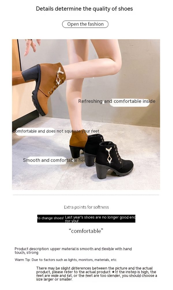 Rubber New Personalized Versatile High Heel Boots - Image 7