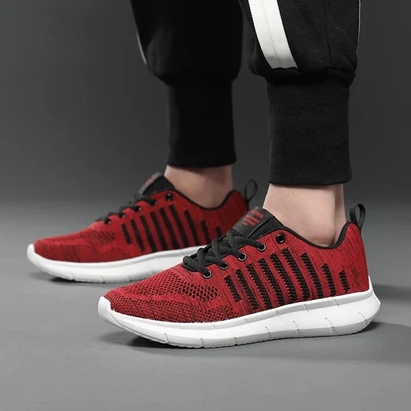 Cheap Red Fashion Running Shoes Men Summer Breathable Mens Mesh Sneakers Athletic Shoes Light Walking Shoes for Men Big size 47 - Image 3