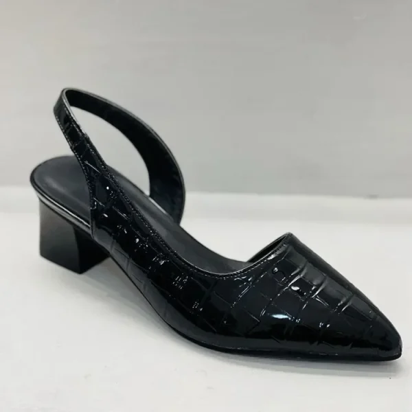 Women's Pointed Toes Pumps Mid Chunky Heels Slingback Sandals Shoes Summer New Vintage Woman Lady Female Sandals Slippers Shoes - Image 3