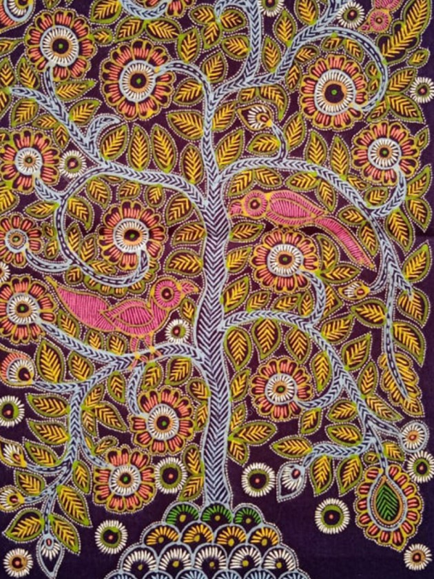 アンドレ・マルガ　アールデコ　油彩『ふくろう』André Margat Megastores - Blue Rogan Art Tree of Life Verticle Painting by Sun