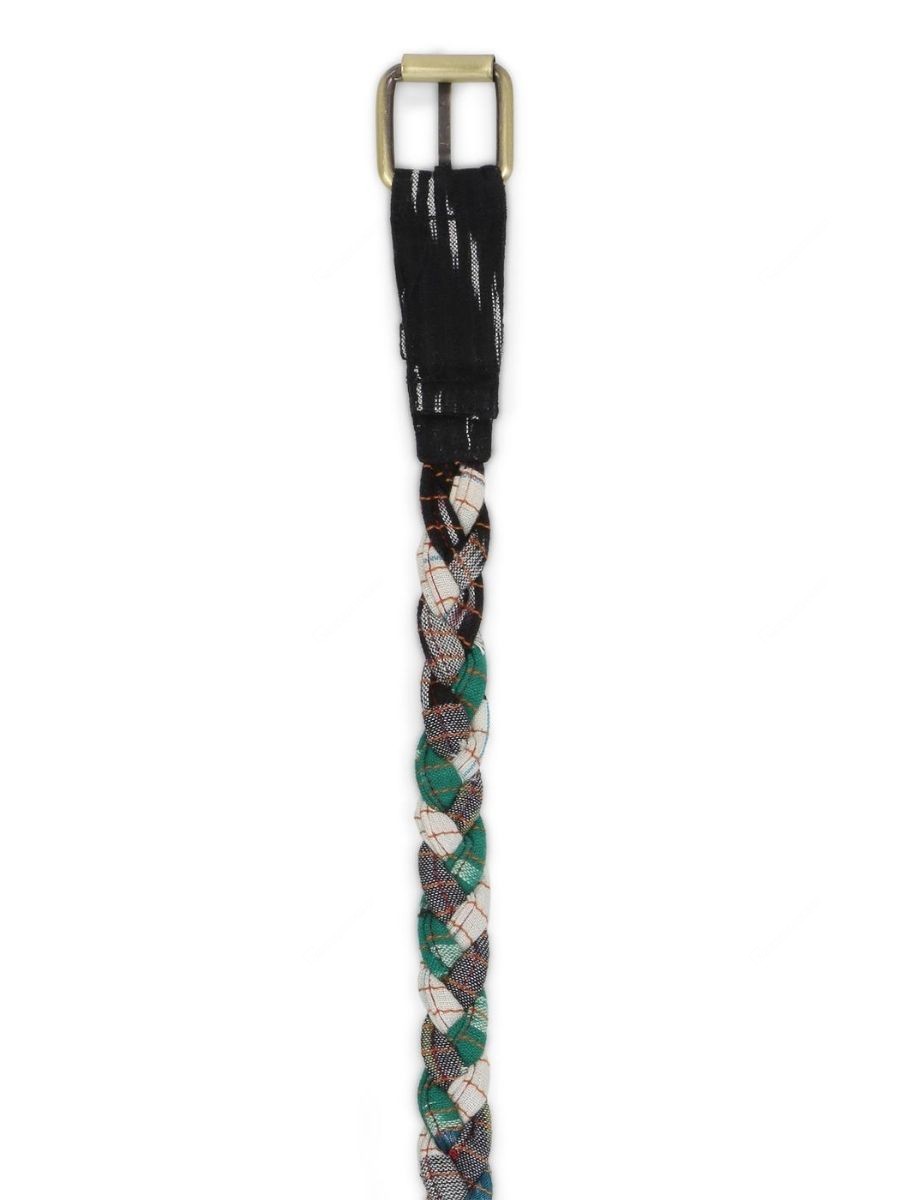 Handcrafted Multicolor Ikat Fabric Braided Belt by