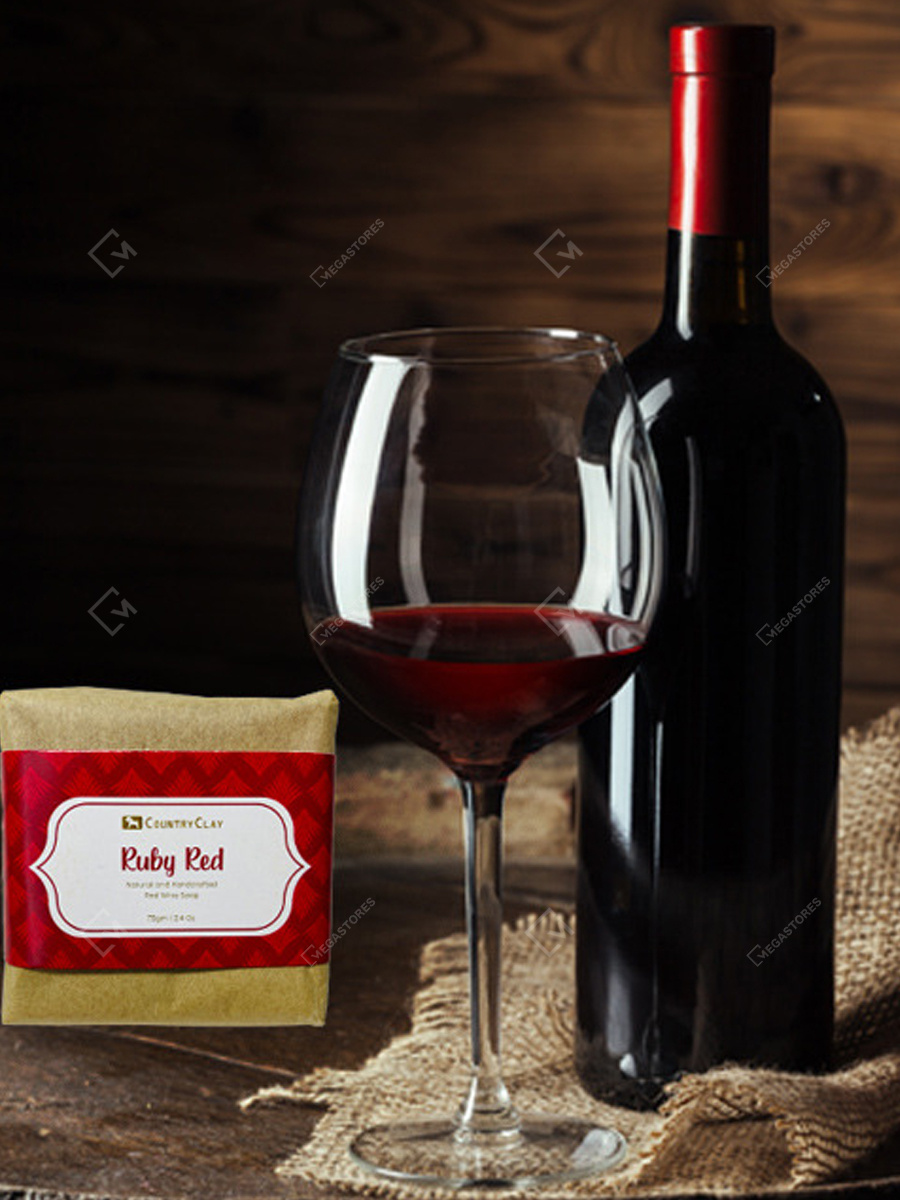Megastores Handmade Ruby Red Red Wine Soap 75 Gms by Country Clay