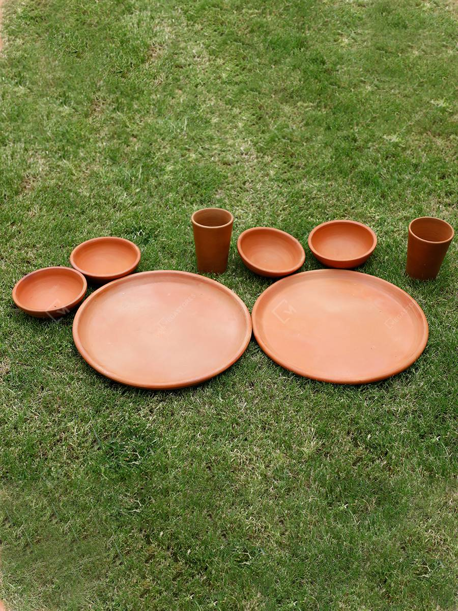 Handcrafted Natural Unglazed Terracotta Dinner Pla