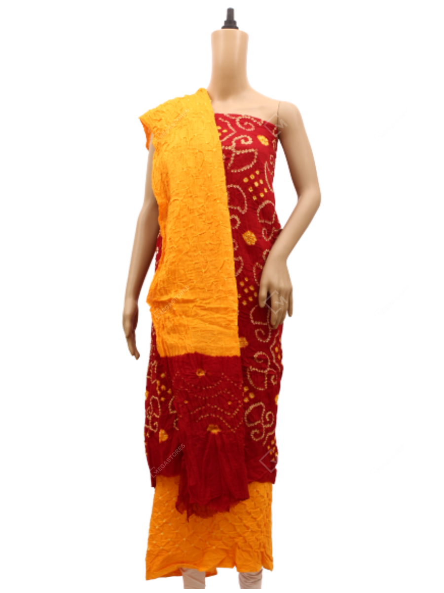 strapless open back dress RED BANDHANI JACKET WITH DRESS – Shop kyeth main image 1