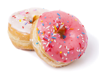 Frosted yeast-raised donuts