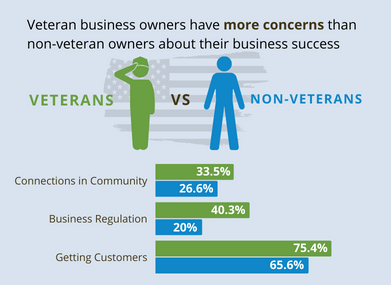 Veteran Entrepreneur percentages of concern for their small business