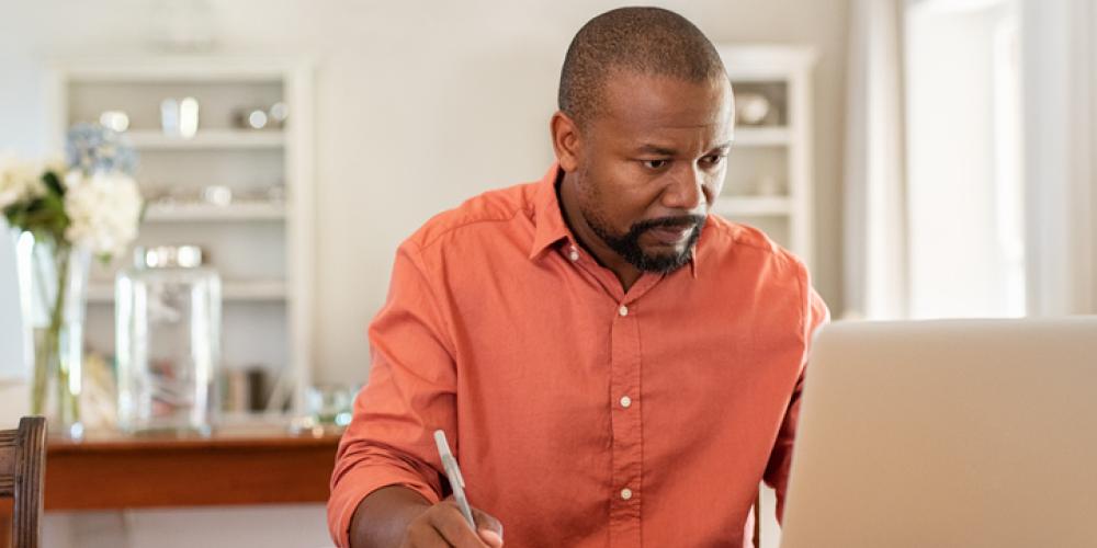 Man Working on the computer