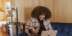 Woman working from home video Woman working from home video