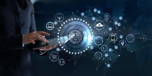 Growing Companies Invest in IT touching laptop network