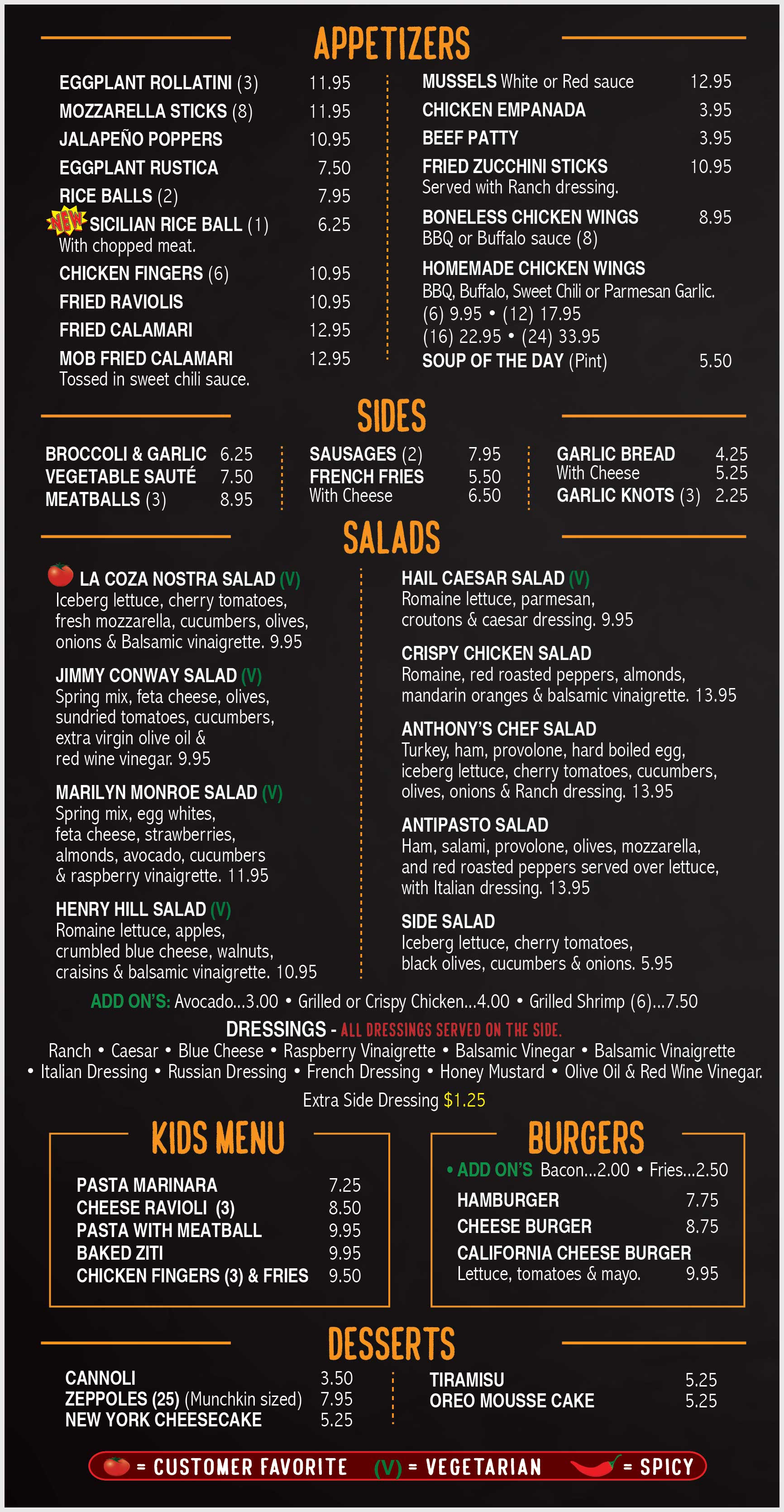 Menu Tomato Pies Italian Kitchen