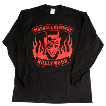 Fireball Ministry - Devil's Head on Black Long Sleeve - T-shirts