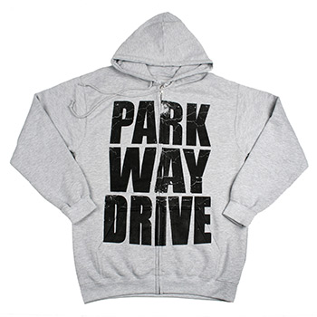 Parkway Drive - Stacked Logo on Heather Grey Zip Up - Sweatshirts