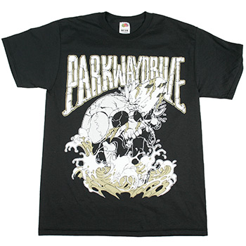 Parkway Drive - Surfboard Skull on Black - T-shirts
