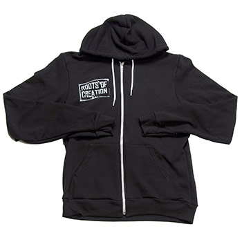 Roots of Creation - Elephant on Black Slim Fit Zip-Up - Sweatshirts