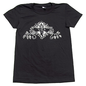 Roots of Creation - Elephant on Black Girls Fine Jersey Slim Fit - Women's