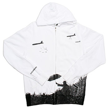 Thursday - Common Umbrella on White Zip Up - Sweatshirts
