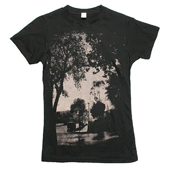 Thursday - Street Trees on Black Fine Jersey Slim Fit T-Shirt - Women's