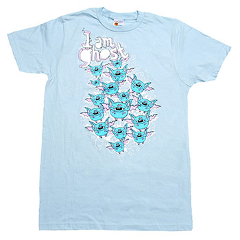 I Am Ghost - Bats on Light Blue Fine Jersey Slim Fit - T-shirts