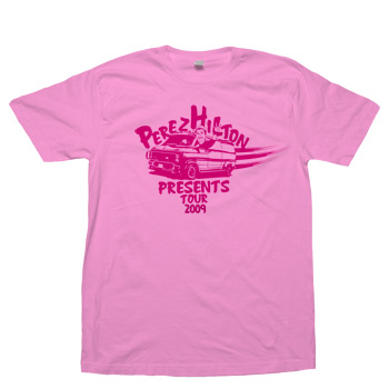 Perez Hilton Presents - I Survived Tour Tee on Pink Fine Jersey Slim Fit - T-shirts