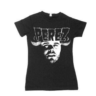 Perez Hilton Presents - Perezig on Black Fine Jersey Slim Fit T-Shirt - Women's