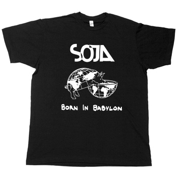 SOJA - Born In Babylon on Black American Apparel 50/50 Slim Fit - T-shirts