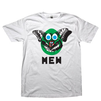 Mew - Green Clown on White Fine Jersey Slim Fit - T-shirts