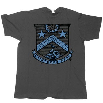 Sainthood Reps - Coat of Reps on Charcoal Fine Jersey Slim Fit - T-shirts