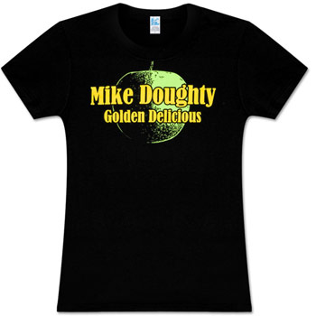 Mike Doughty - Golden Delicious on Black Fine Jersey Slim Fit T-Shirt - Women's