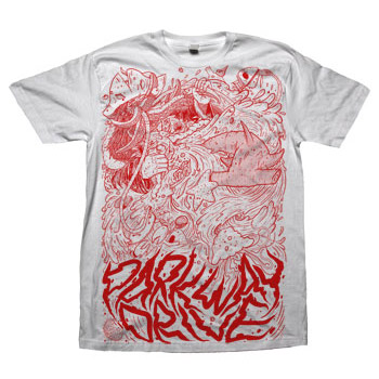 Parkway Drive - Exploding Pirate on White - T-shirts