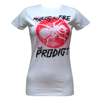 The Prodigy - Worlds On Fire Red Glow On White - Women's