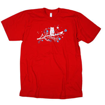 Lenka - Love Birds on Red - T-shirts