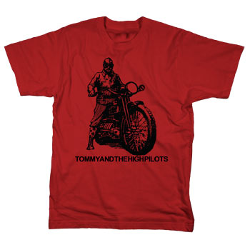 Tommy and the High Pilots - Biker on Red - T-shirts