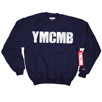 YMCMB - Crew White on Navy - Sweatshirts