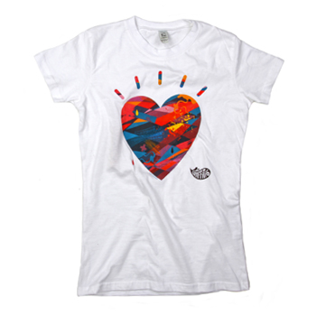 Graffiti6 - Heart Logo Womens Tee on White - T-shirts