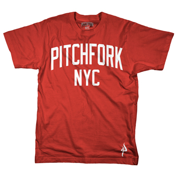 Pitchfork NY - Block Logo on Red - T-shirts