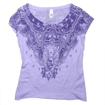 Opus Dai - Purple Goddess Fine Jersey Boatneck T-Shirt - Women's