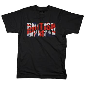 British Invasion - Flag Type on Black - T-shirts