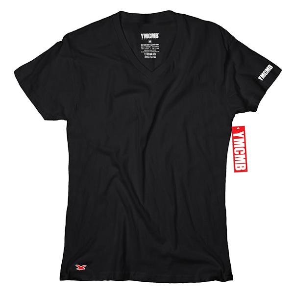 YMCMB - V-Neck on Black - T-shirts