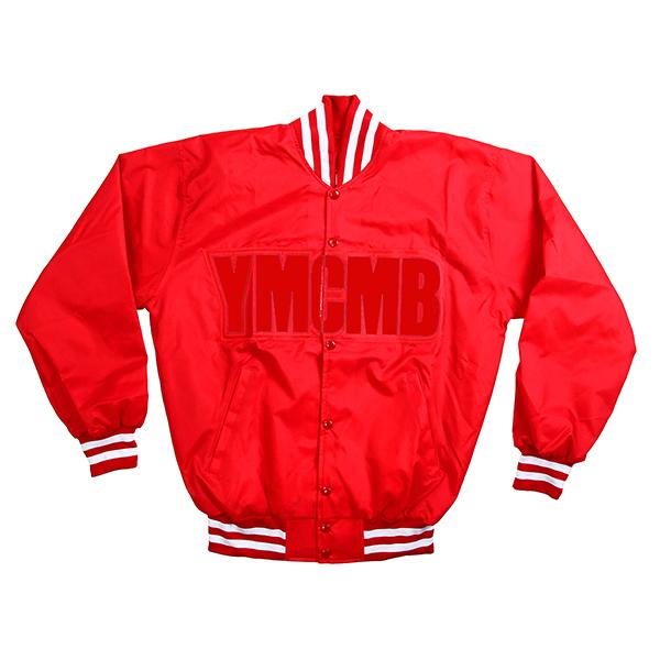 YMCMB - Red on Red Baseball Jacket - Jackets