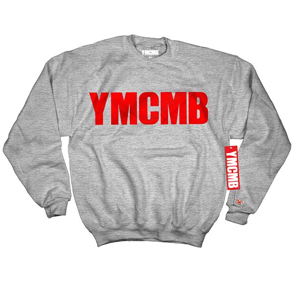 YMCMB - Crew Red on Heather Grey - Sweatshirts