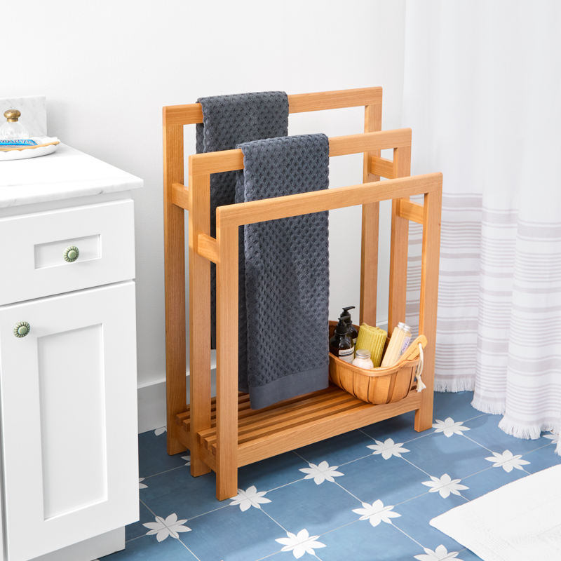 Three-Tier Towel and Quilt Rack Woodworking Plan