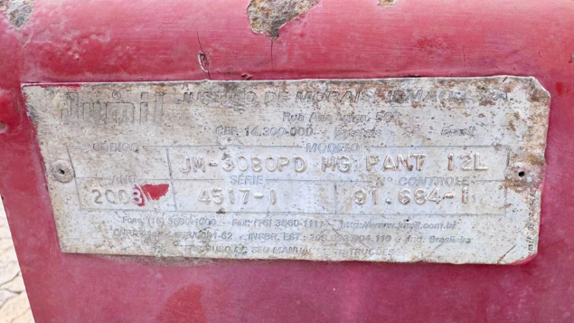 LOTE 036 - PLANTADORA JM3080PD MG12 PANT 11L ANO 2008