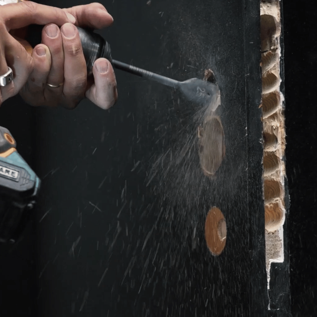 Drilling holes for smart lock installation