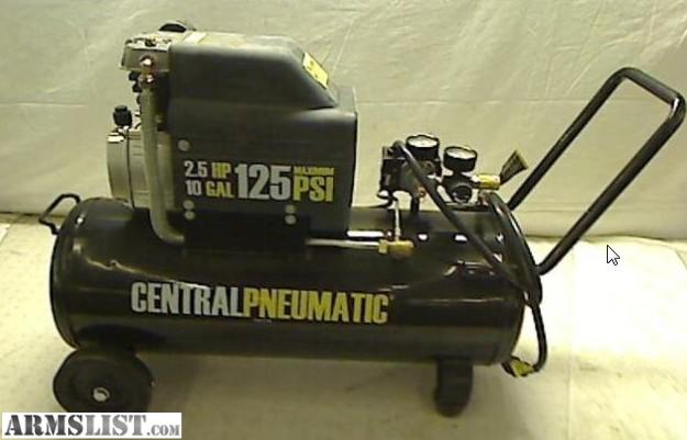ARMSLIST - For Sale: Central Pneumatic 2.5 HP, 10 Gallon, 125 PSI