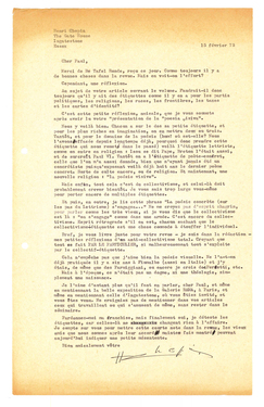 Typoscript (15 Février 73)