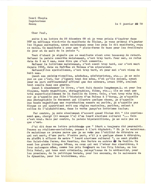 Typoscript (Le 6 Janvier 70)