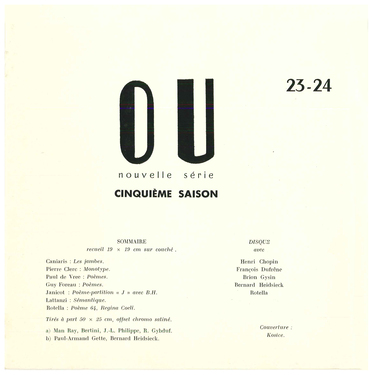 Revue Ou - nouvelle série - cinquième saison - Numéro 23-24