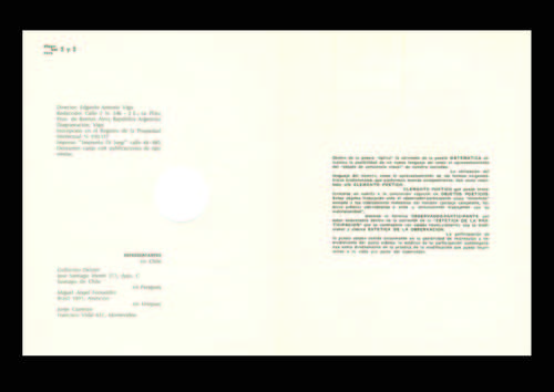 Colophon and text by Edgardo Antonio Vigo.©image: M HKA