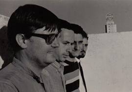 Initial formation of the 'Movimento Diagonal Cero' in 1966: Edgardo Antonio Vigo, Jorge de Luxan Gutierrez, Luis Pazos and Omar Gancedo. ©image: CEAV, La Plata