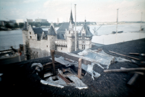 'Office Baroque': color slides_23. View from 'Office Baroque' upon 'Het Steen'.
